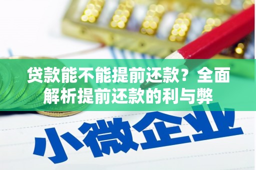 惠民贷款能不能提前还款？全面解析提前还款的利与弊
