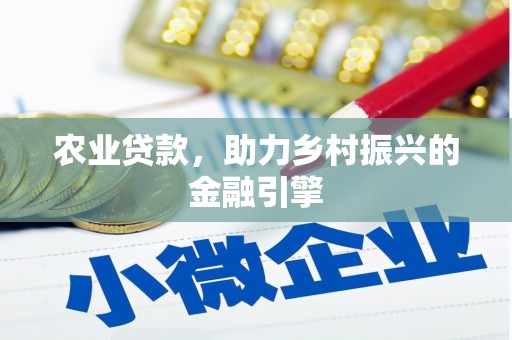 惠民农业贷款，助力乡村振兴的金融引擎