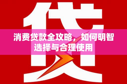 惠民消费贷款全攻略，如何明智选择与合理使用