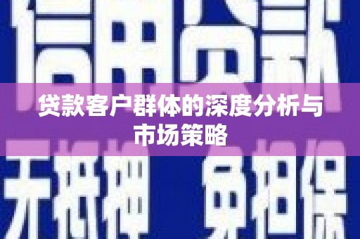 惠民贷款客户群体的深度分析与市场策略