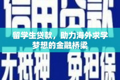 惠民留学生贷款，助力海外求学梦想的金融桥梁