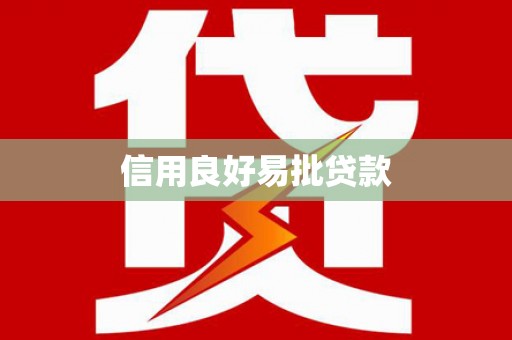 惠民信用良好易批贷款