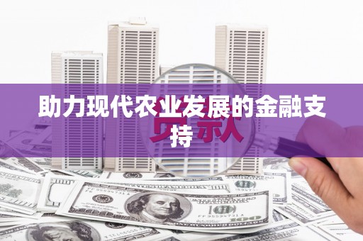 惠民助力现代农业发展的金融支持